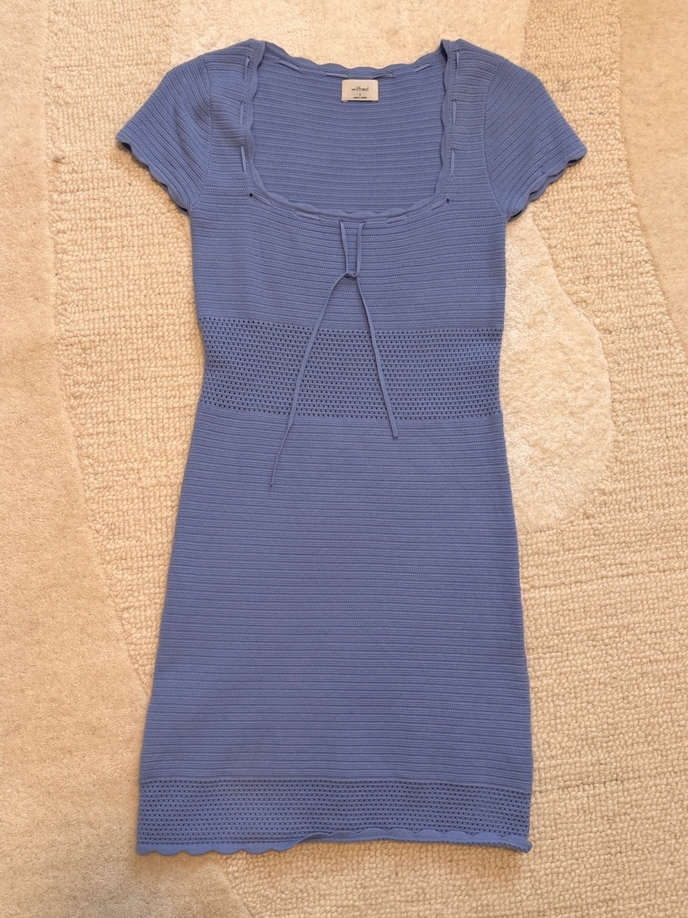 Wilfred Crochet Scoop-Neck Mini Dress